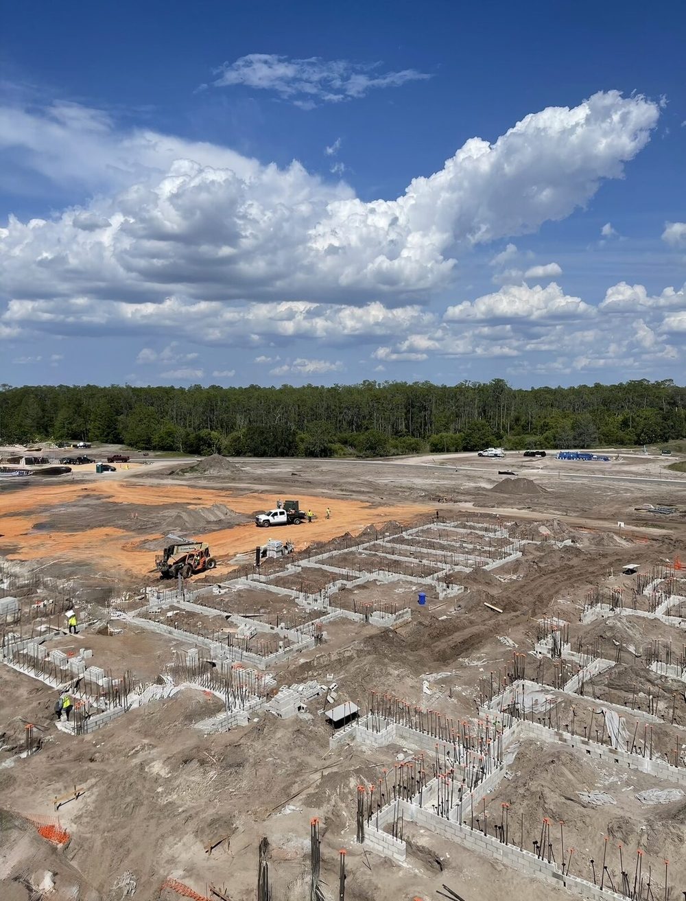 Undeveloped land parcel and site work at a Kaufman & Company development