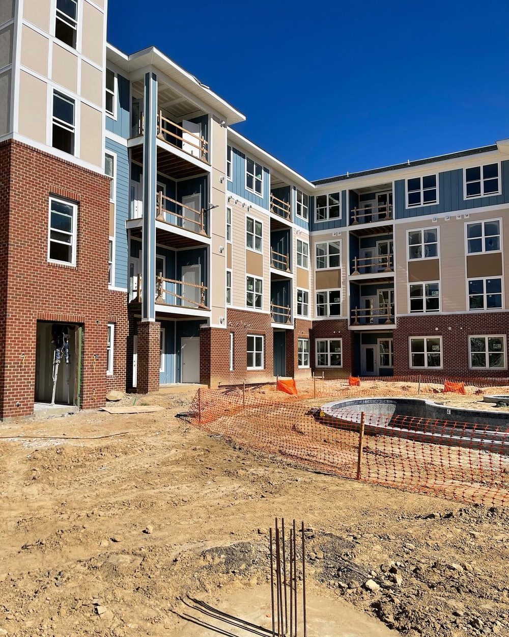 Active construction site on a Kaufman & Company development